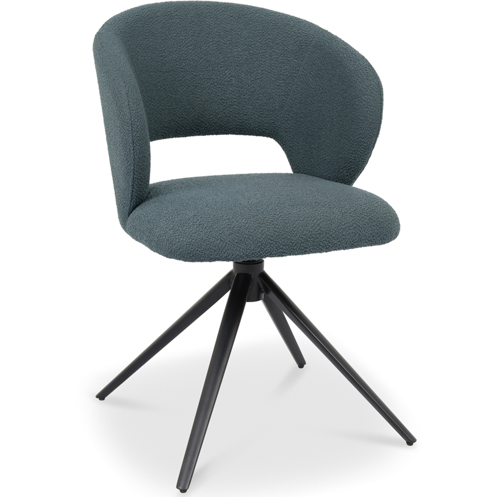 Bentley Designs Stella Blue Boucle Fabric Swivel Chair Image 2