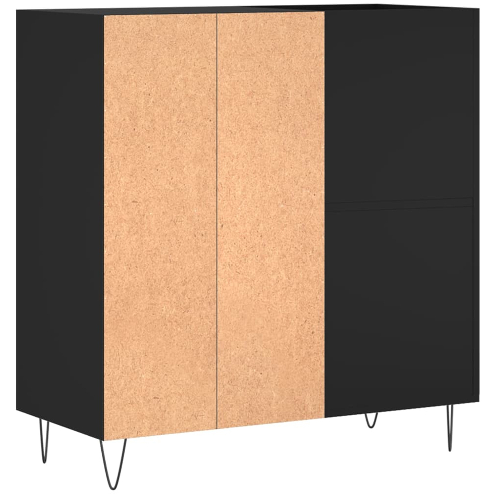 vidaXL 3 Shelf Black Square Record Cabinet Image 6