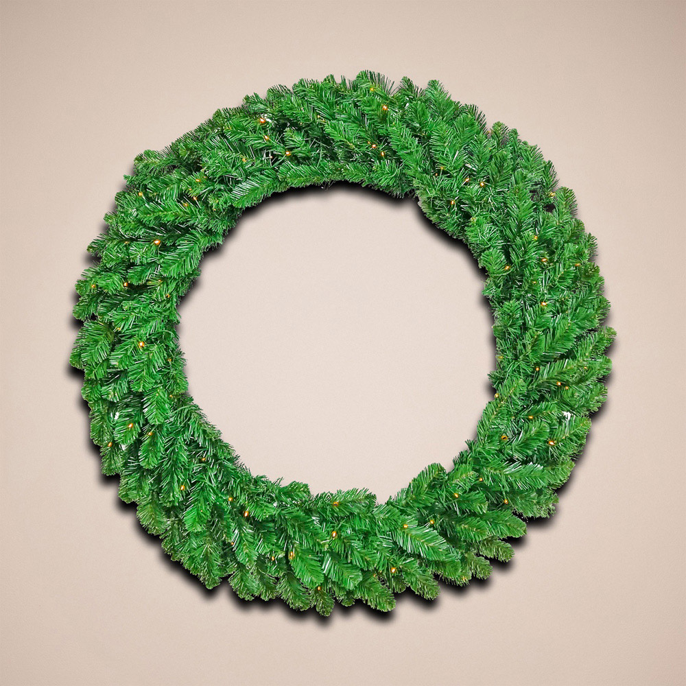 The Christmas Centre 200 Warm White LED Pre-Lit Wreath 120cm Image 2