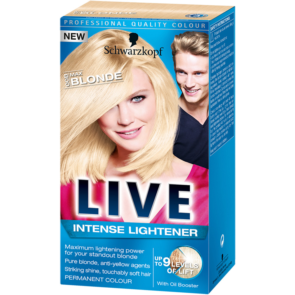 Schwarzkopf Live Intense Lightener 00B Max Blonde Permanent Hair Dye Image