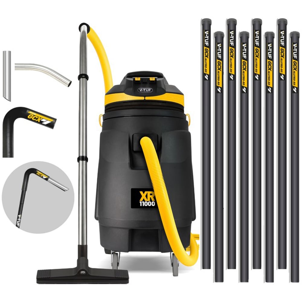 V-TUF XR11000-240GCXKIT2 Wet and Dry Industrial Vacuum Cleaner and 40ft Gutter Kit 3000W Image