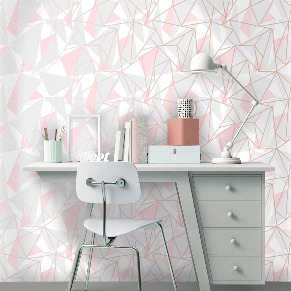 Holden Metallic Shard Pink Wallpaper Image 3