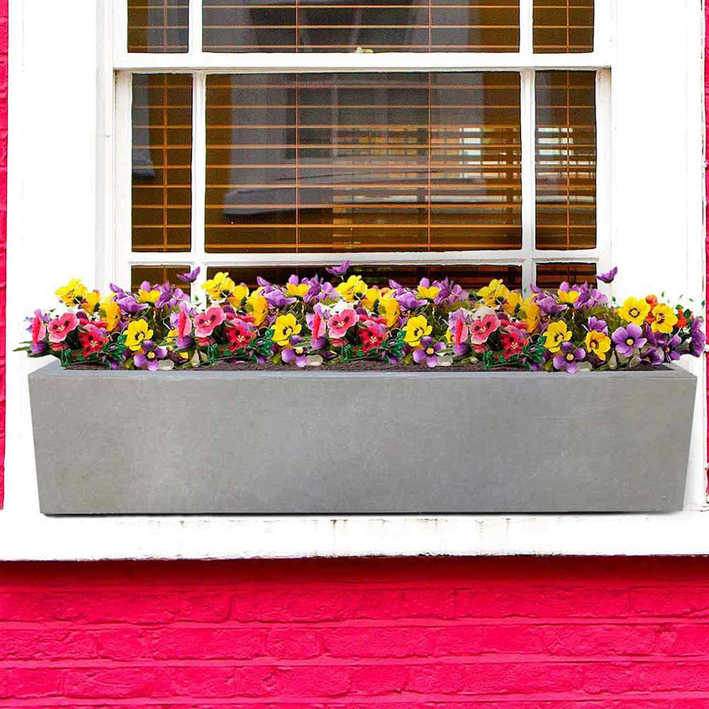 wilko Window Flower Box Grey Light Concrete Outdoor Planter 17.5cm Image 6