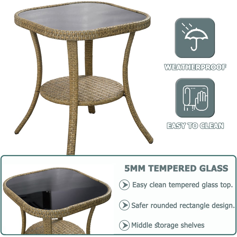 Furniture One 2 Seater Rattan Garden Lounge Set Image 6