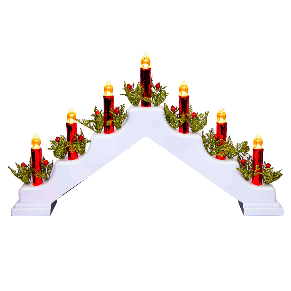 Shatchi Plastic White Candle Bridge 30 x 50 x 6.5cm Image 1
