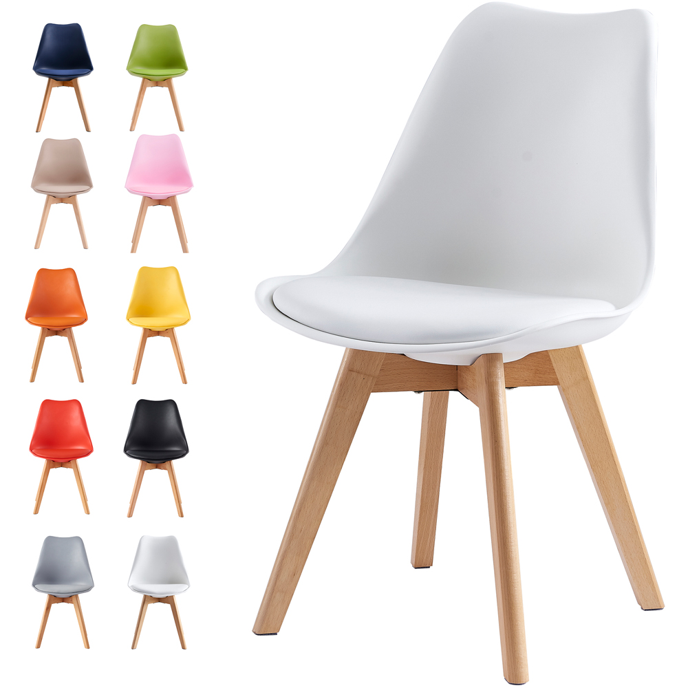 Eva White Padded Single Dining Chair Image 7
