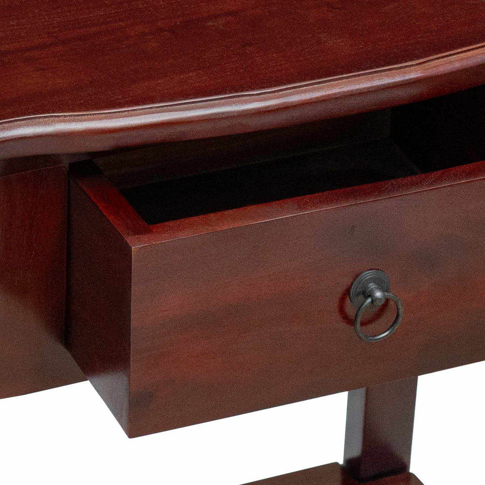 vidaXL 2 Drawer Single Shelf Brown Solid Mahogany Wood Console Table Image 8