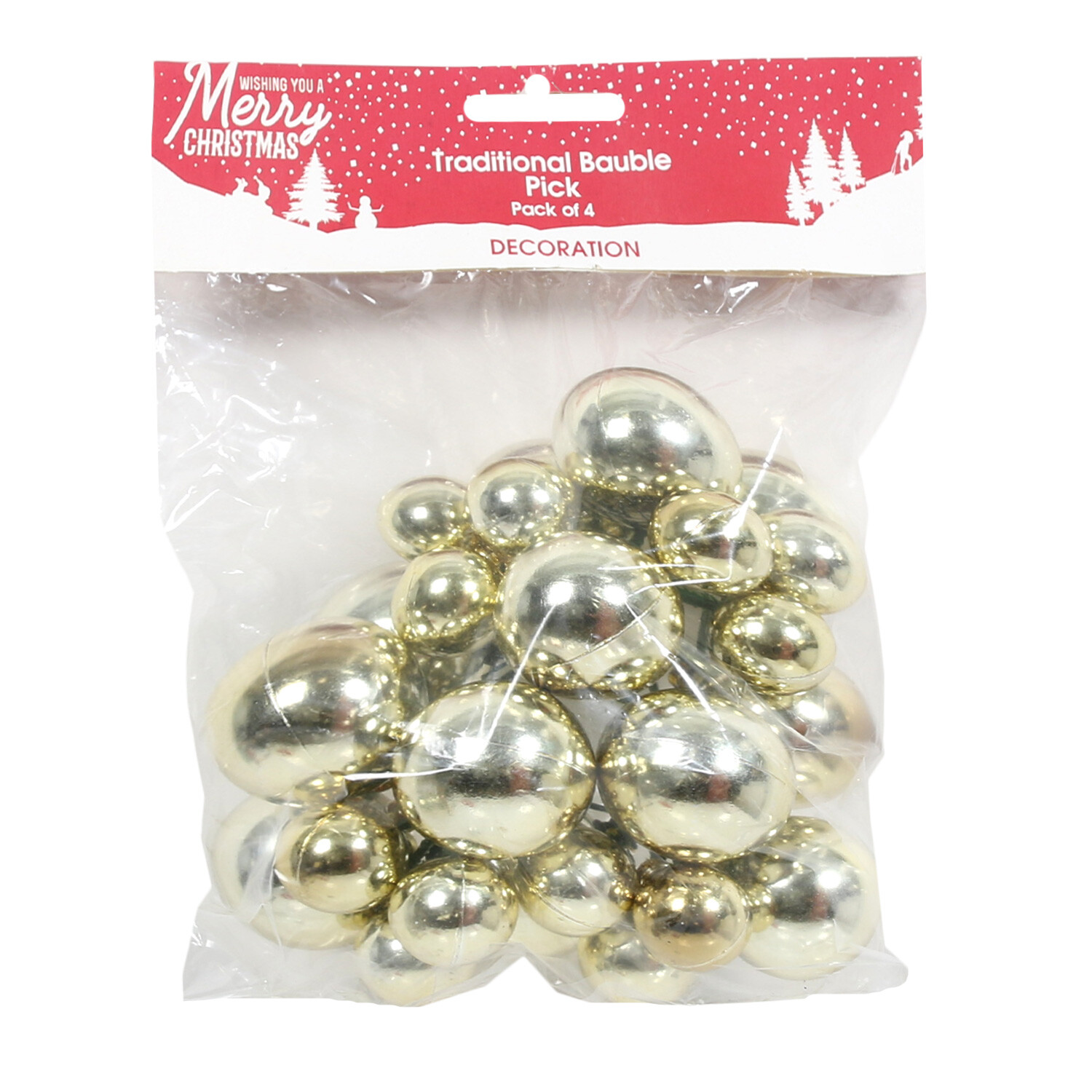 Pack of 4 Traditional Bauble Picks Image 2