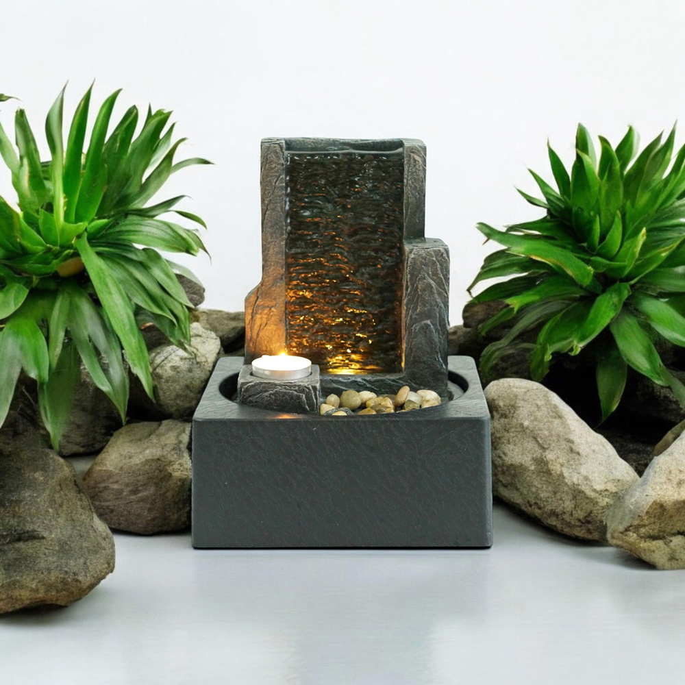 Acacia Home Black Wall Tabletop Fountain Image 2