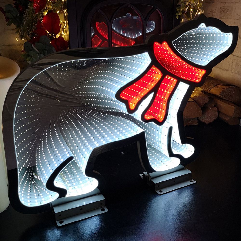 Samuel Alexander Infinity Light Up Polar Bear and Scarf Christmas Decoration 60cm Image 1
