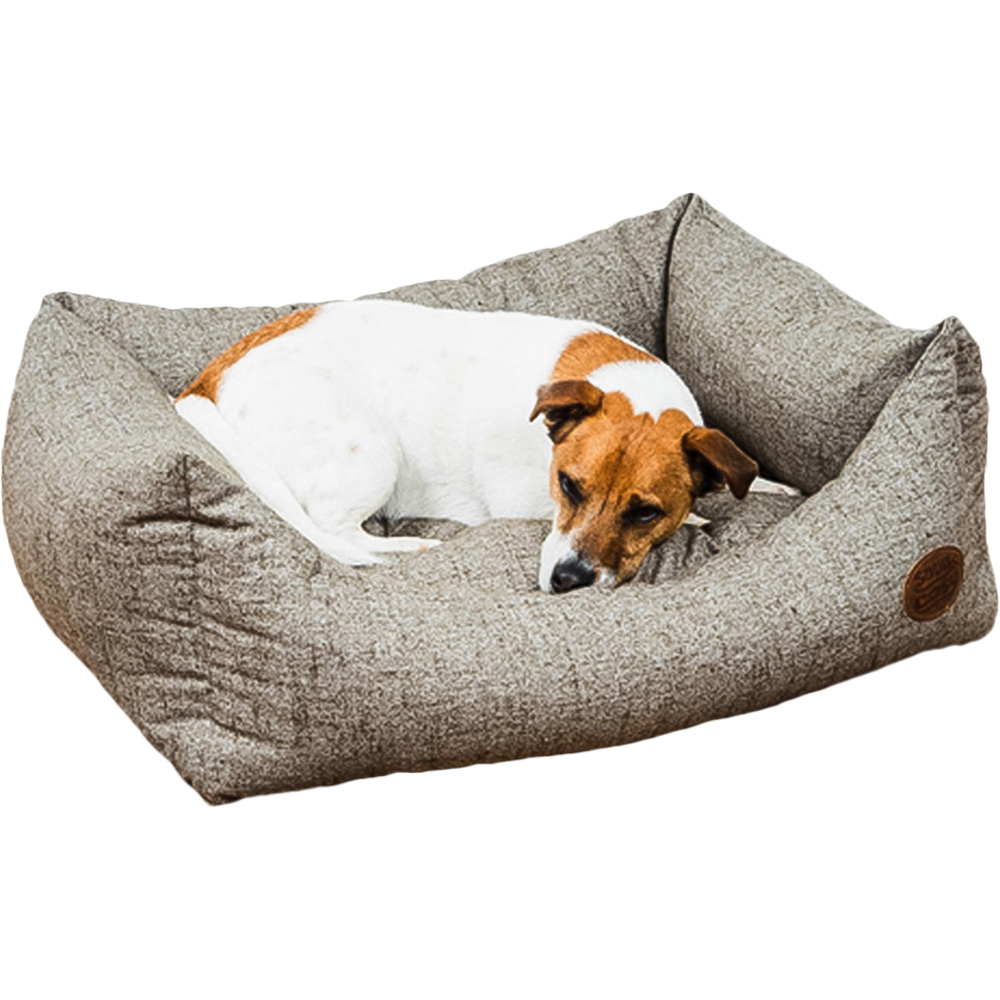 Snug & Cosy Grampion Medium Rectangle Fawn Dog Bed Image 1