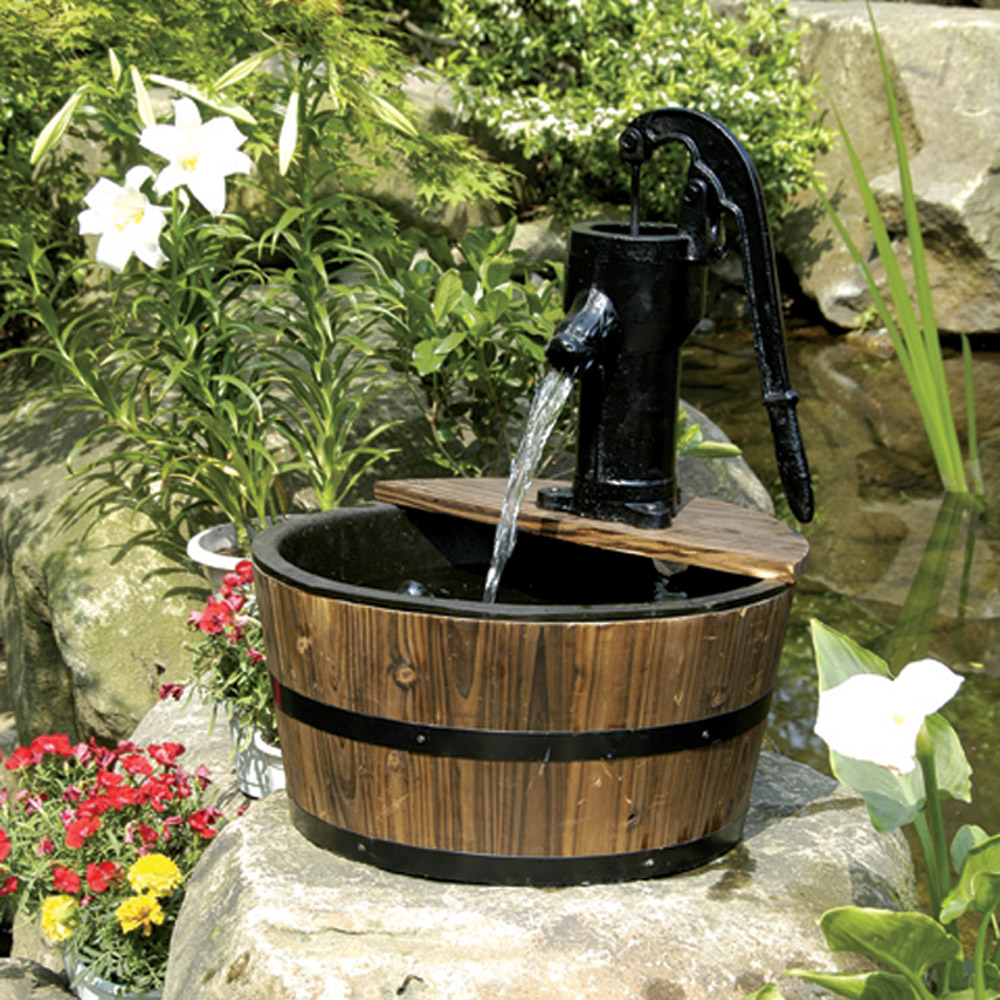 Heissner Single Wooden Barrel Water Feature Image 2