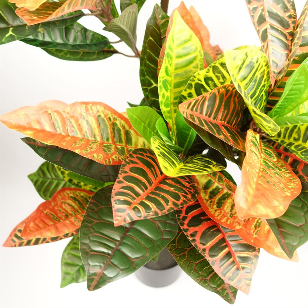 Botanik Orange Yellow Tropical Codiaeum Artificial Tree in Pot 4.5ft Image 4