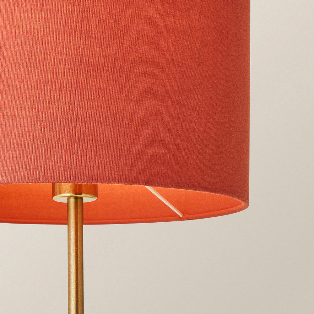ValueLights Christina Rust Red and Gold Palm Leaf Single Stem Table Lamp and Bulb Image 3