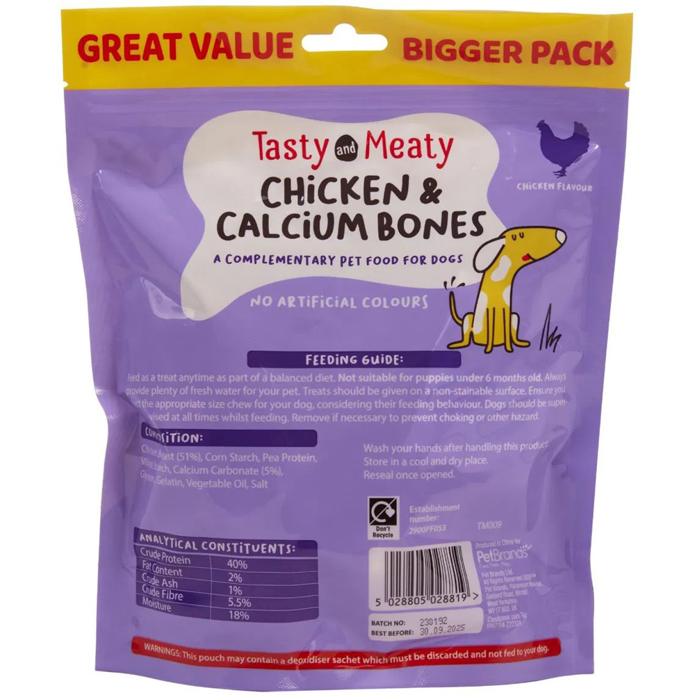 Tasty & Meaty Chicken & Calcium Bones 350g 4 Pack Image 4