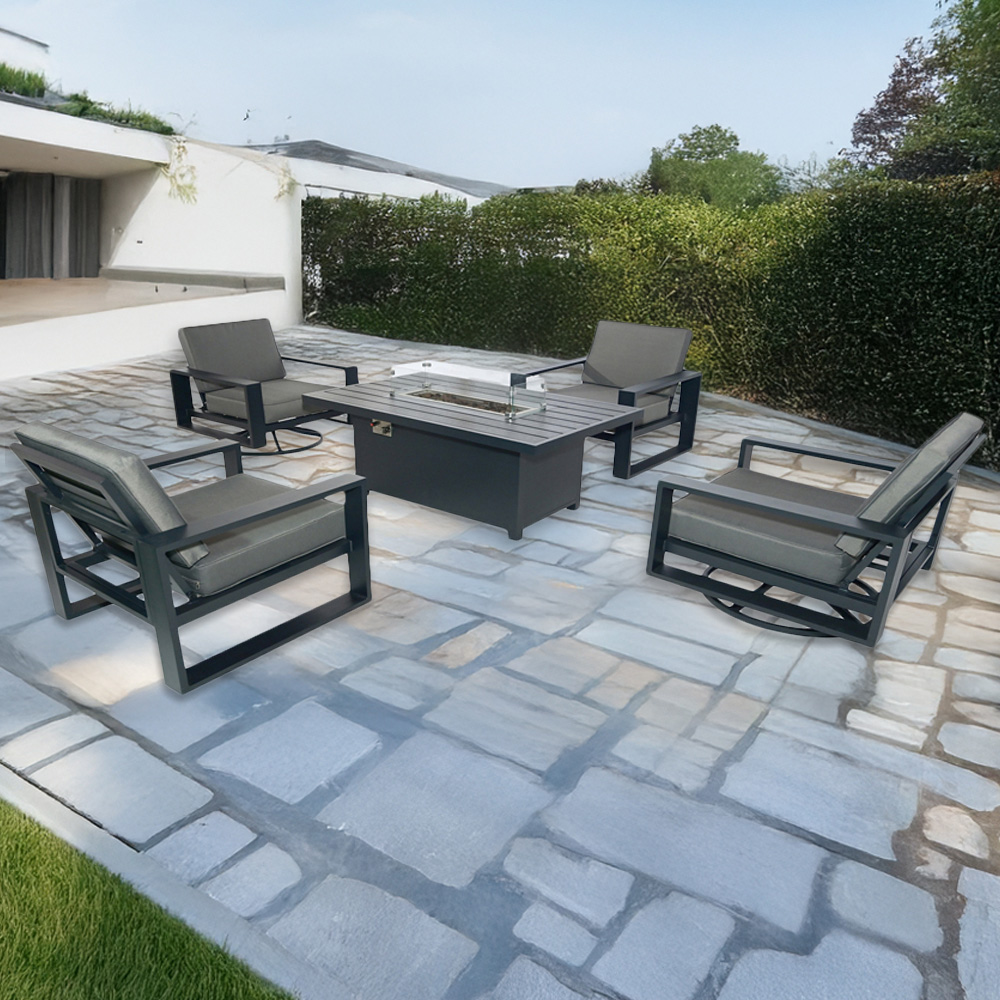 Furniture One 4 Seater Aluminium Garden Dining Set Image 1