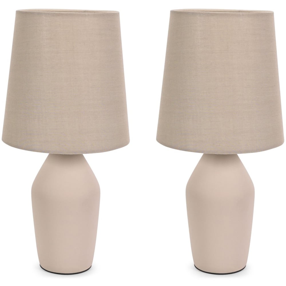 ValueLights Arlo Set of 2 Coffee Shade Ceramic LED Table Lamp Image 1