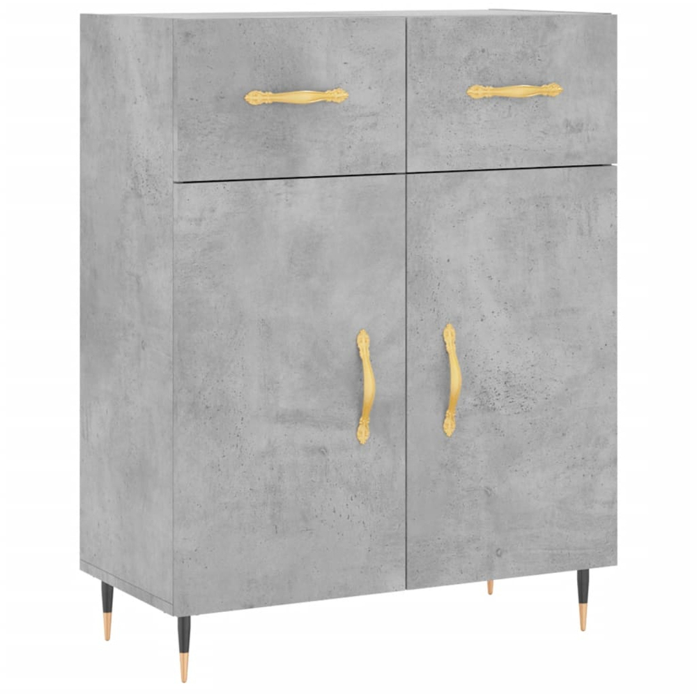 vidaXL 4 Door 2 Drawer Concrete Grey Highboard Image 6