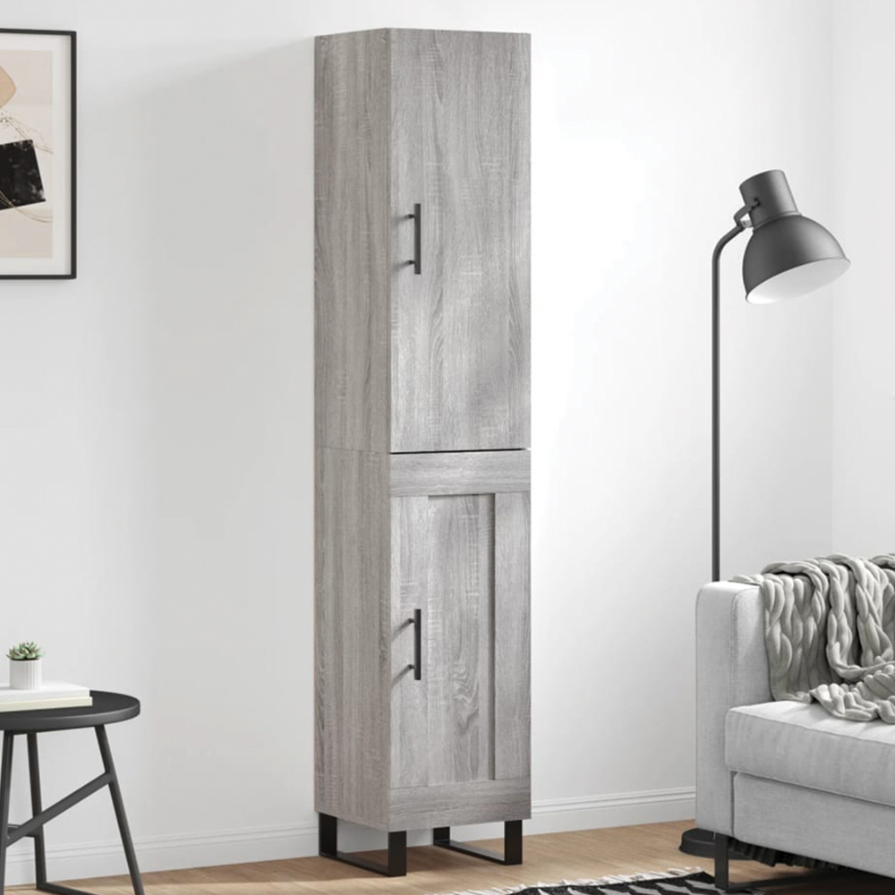 vidaXL 2 Door Grey Sonoma Highboard Image 1
