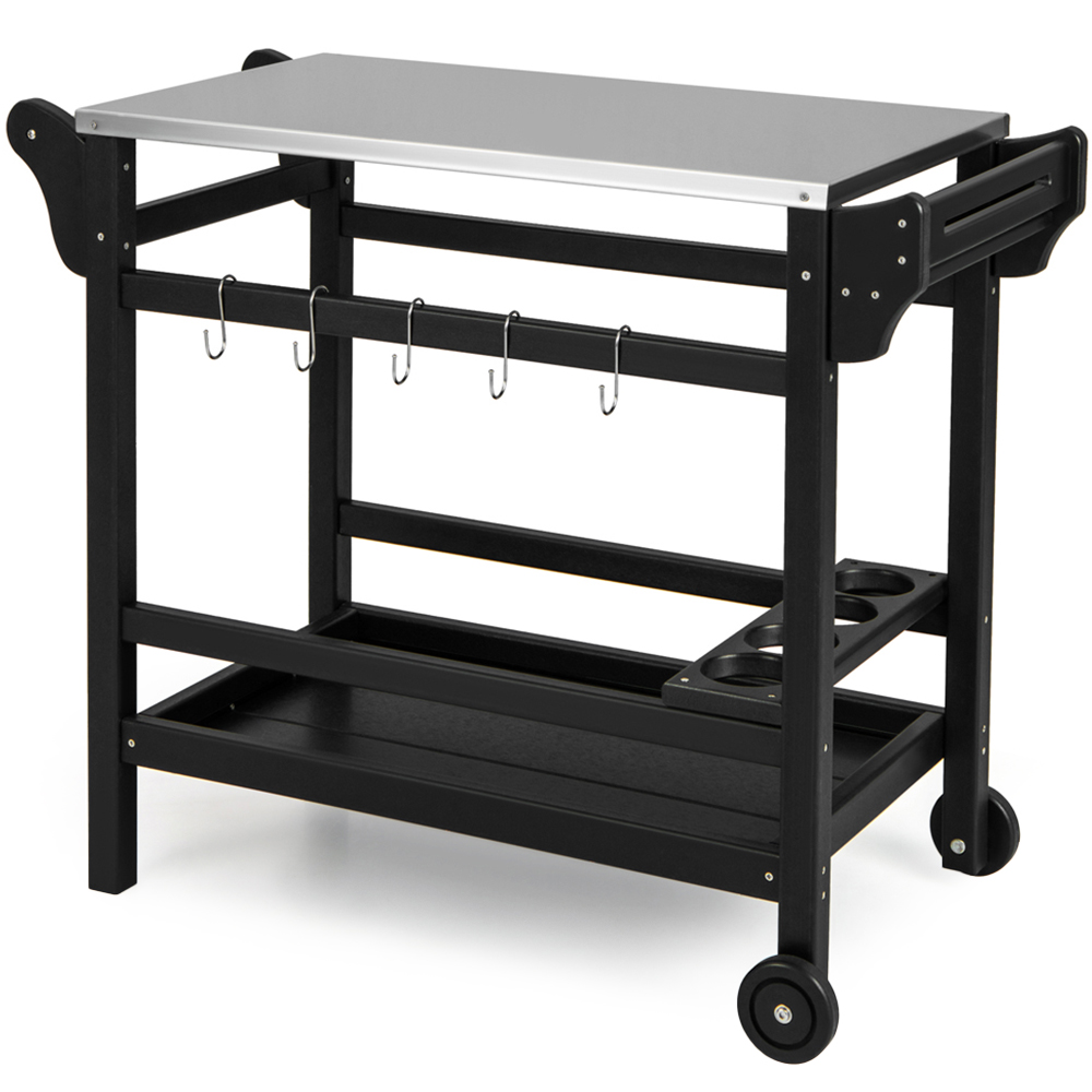 Costway Black Movable Outdoor Dining Cart Image 1