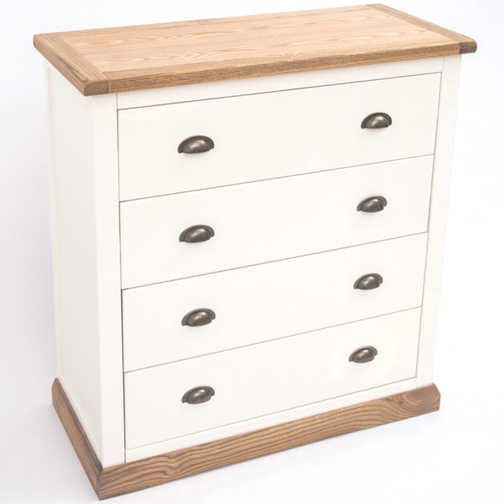 Tropea 4 Drawer Off White Chest of Drawers with Brass Cup Handles Image 4