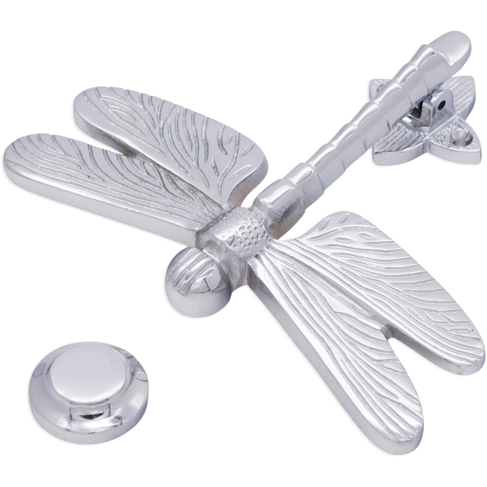 Spira Brass Polished Chrome Dragonfly Door Knocker Image 3