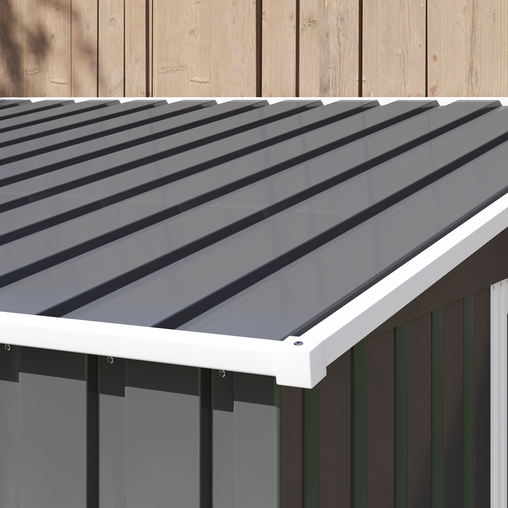 Outsunny 7 x 5ft Dark Grey Metal Garden Shed with Foundation Lean To Image 4