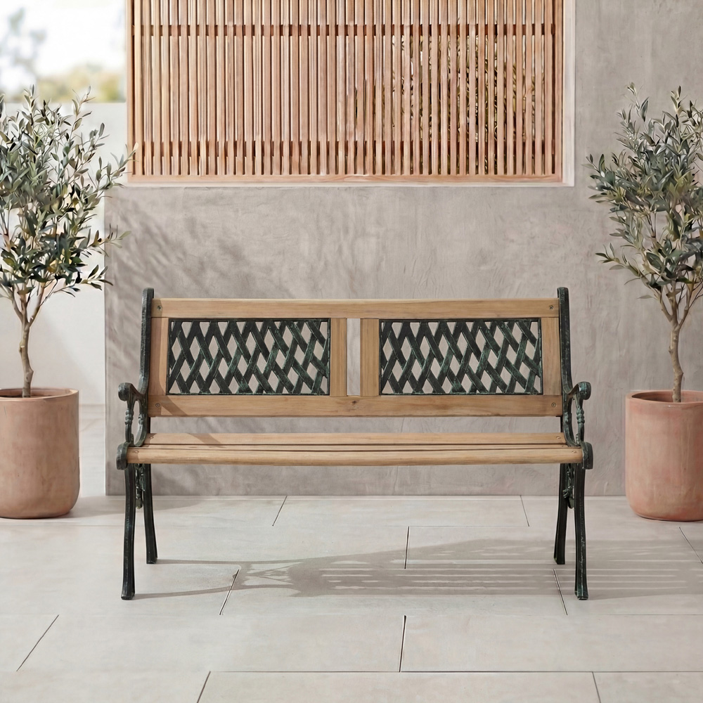 GARDEN VIDA Twin Cross Style Garden Bench Image 3
