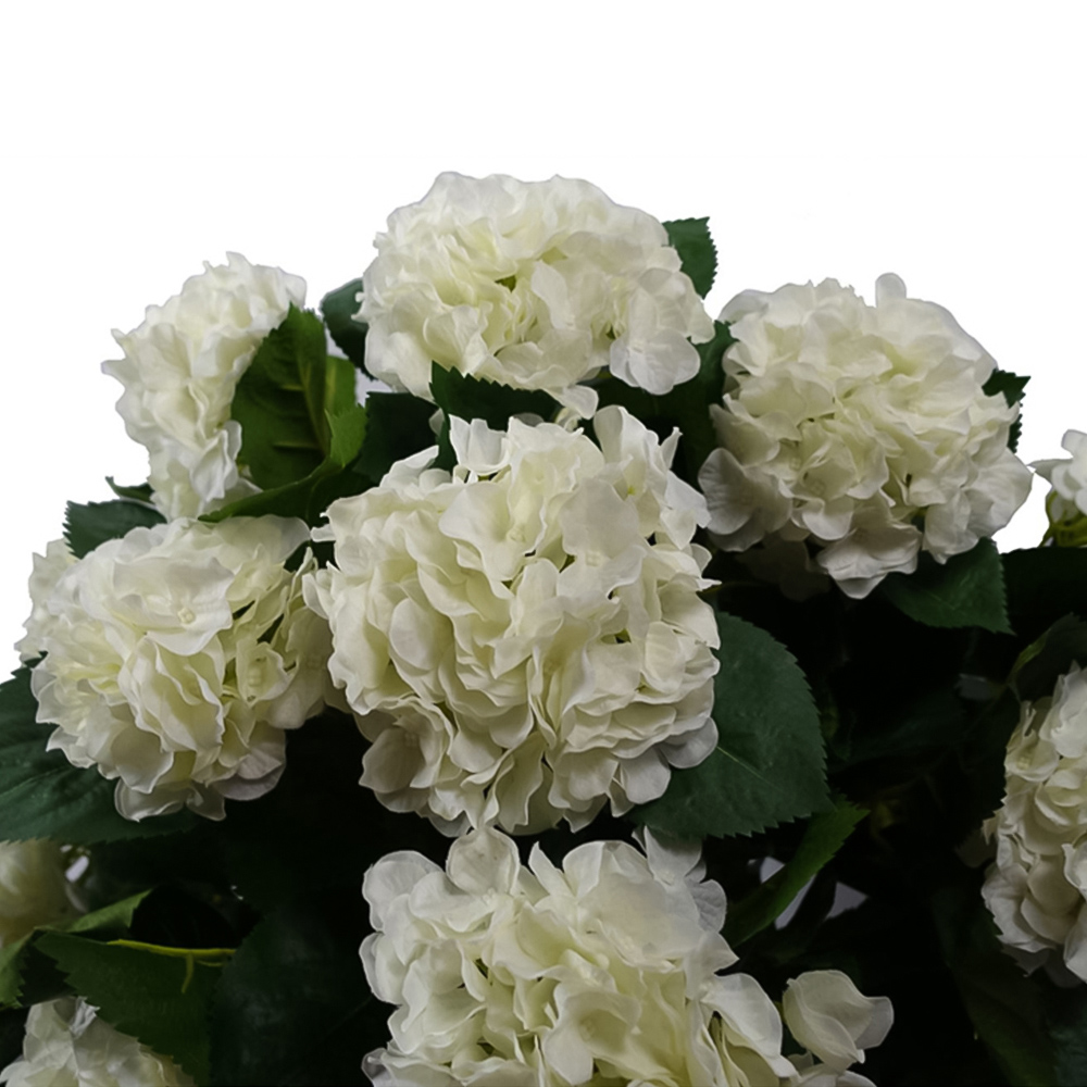 Botanik White Hydrangea Bush Artificial Plant in Pot 2.3ft Image 3