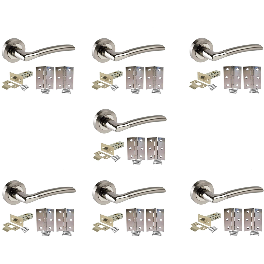 Golden Grace Dual Finish Indiana Door Handles Set 7 Pack Image 1