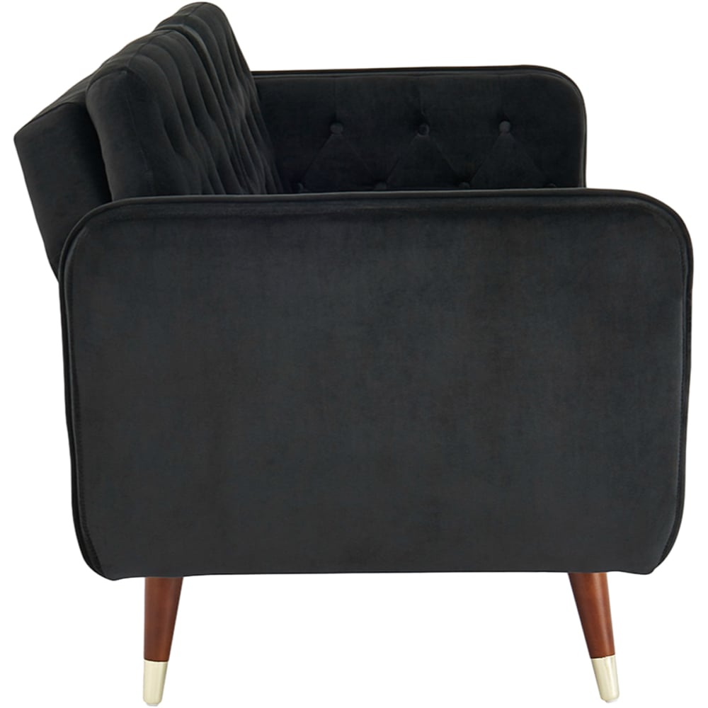 Home Detail Whitby 2 Seater Black Velvet Sofa Bed Image 3