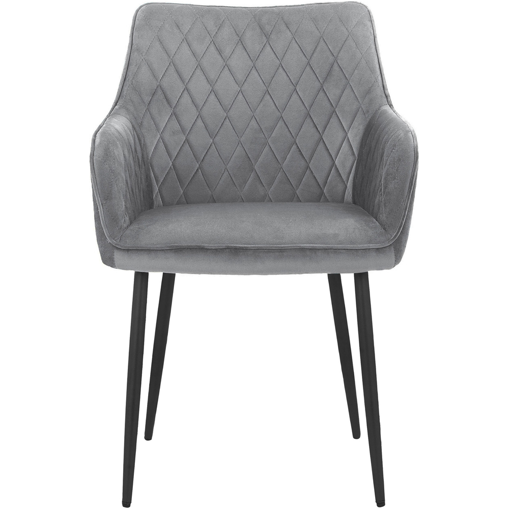 Loft24 Elvira Set of 2 Grey Velvet Dining Chair Image 4