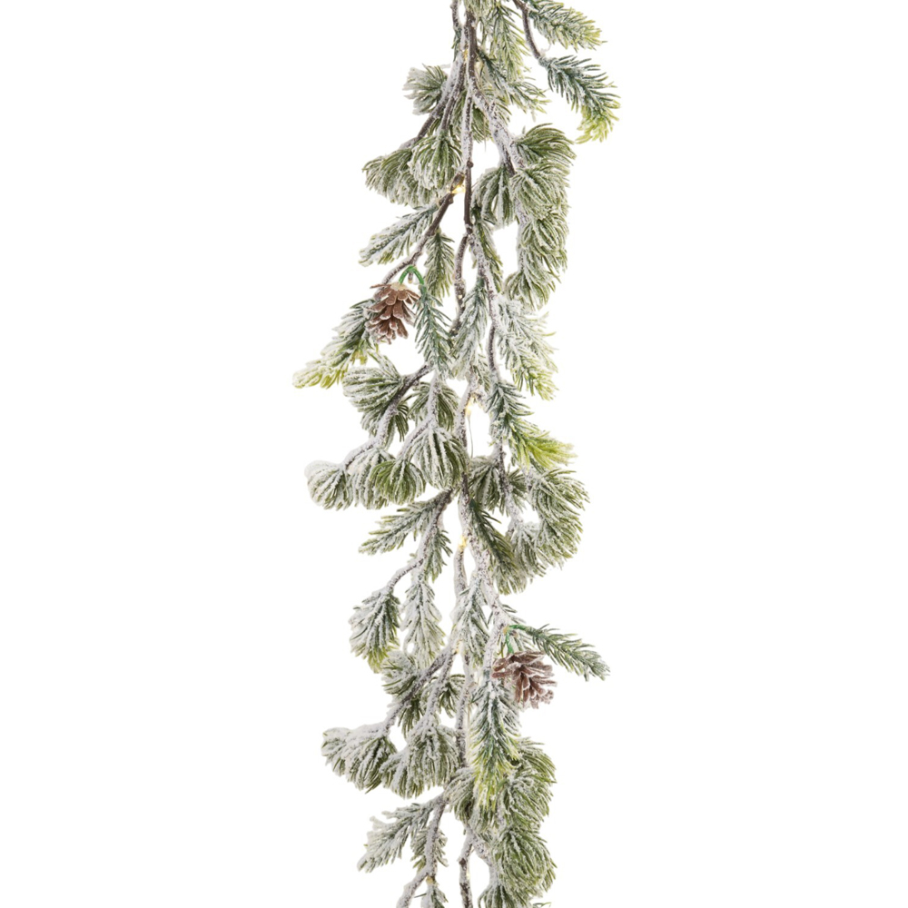 LED Frosted Thistle Garland Image 3