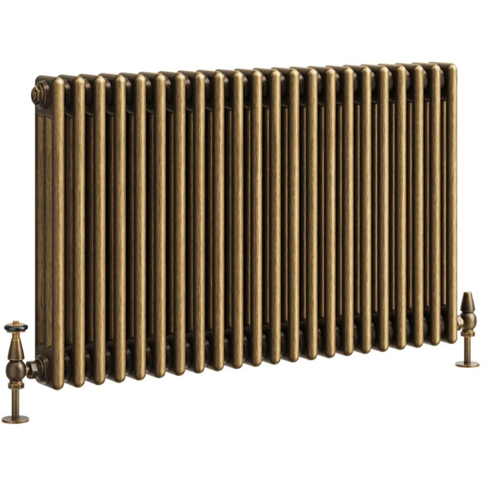 Go Bathrooms Clarence Antique Brass 3 Column 22 Section Radiator 600 x 1010mm Image 1