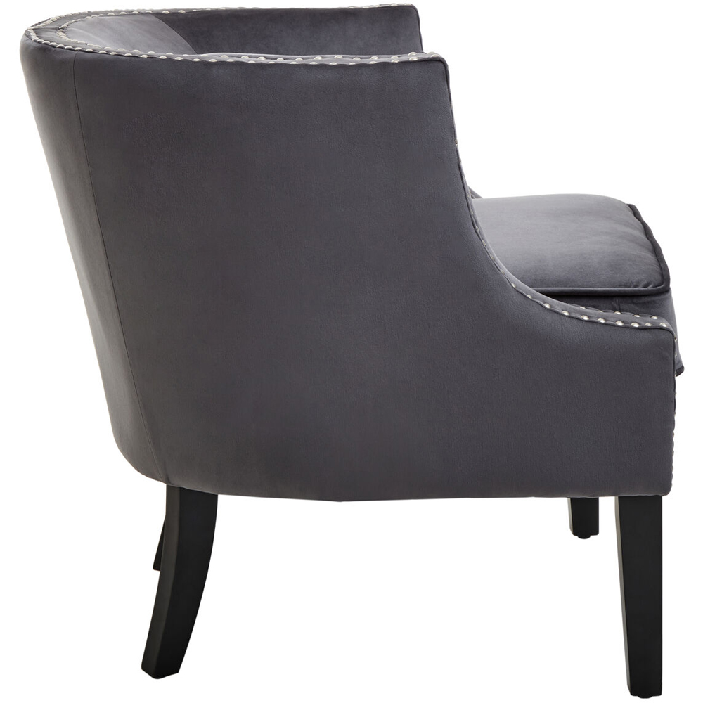 Premier Housewares Larissa Grey Velvet Studded Chair Image 4