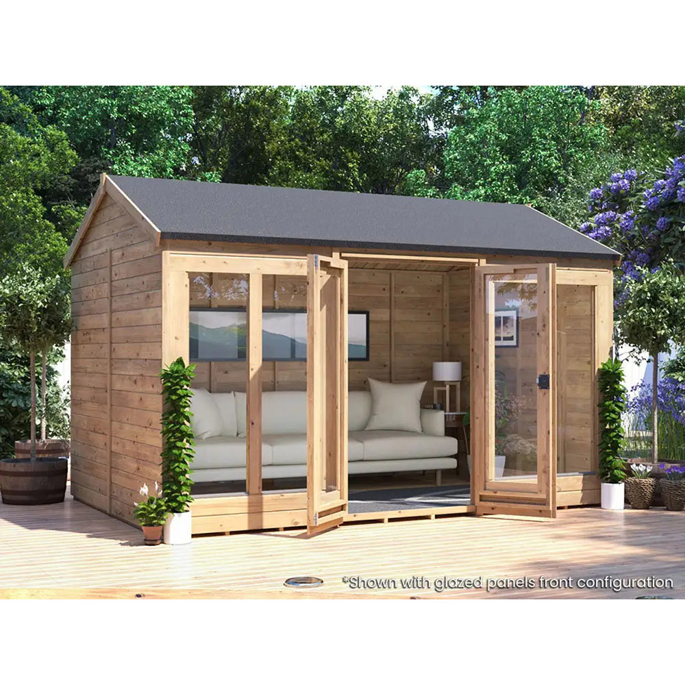 Dunster House RagePanda 12 x 8ft Brown Reverse Superfelt Apex Summerhouse Image 2