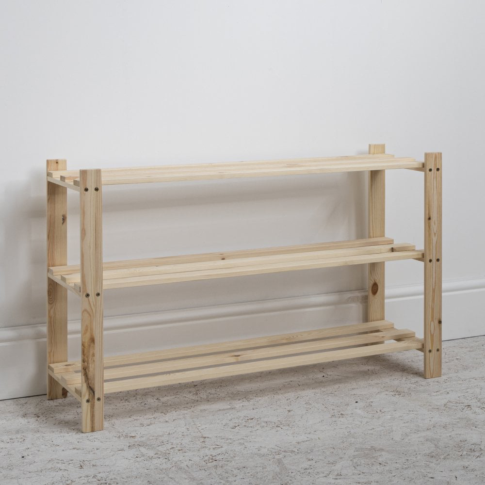 Noa and Nani 3 Shelf Natural Pine Shoe Rack Image 6
