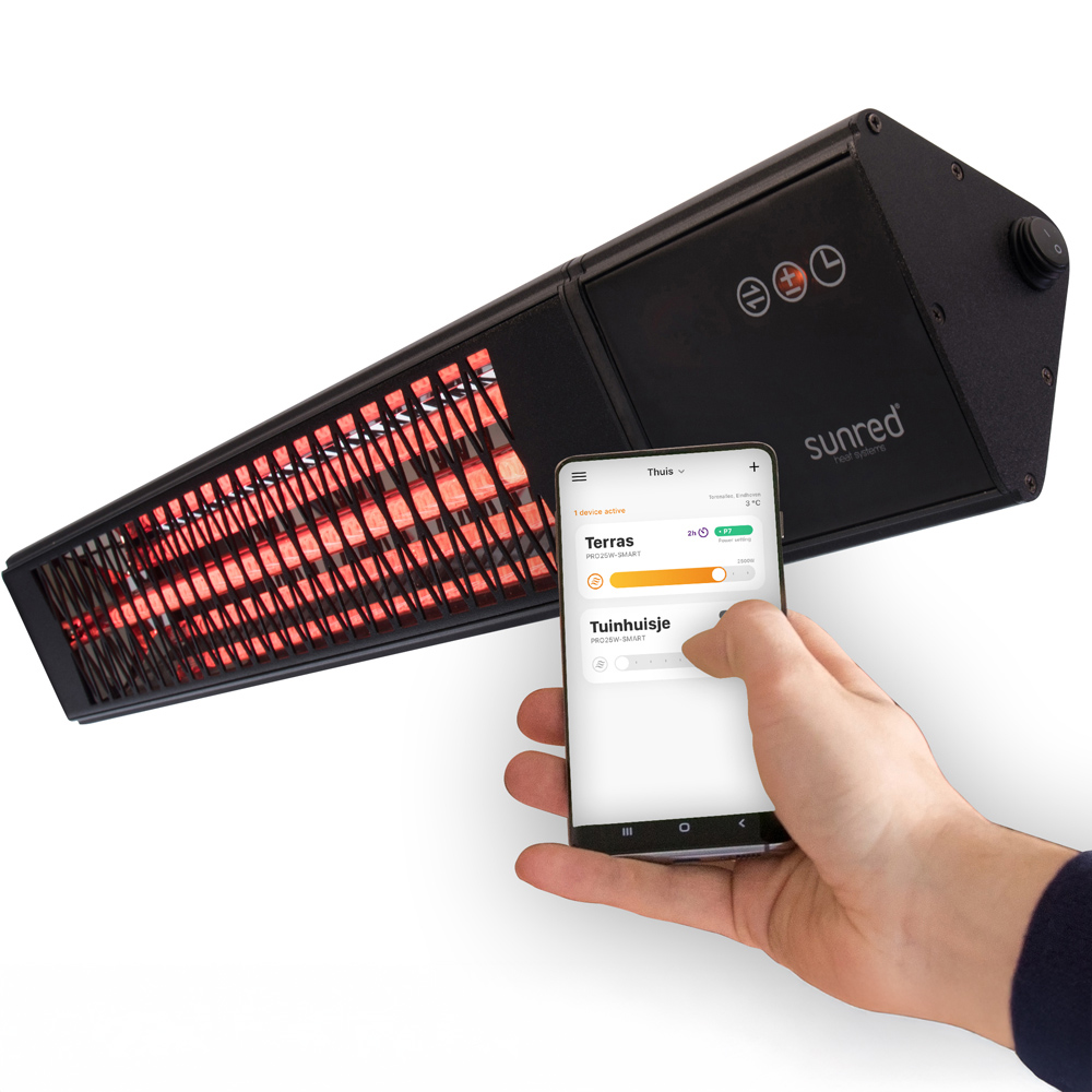 Sunred Dark Black Triangle Smart Wall Patio Heater 2500W Image 5