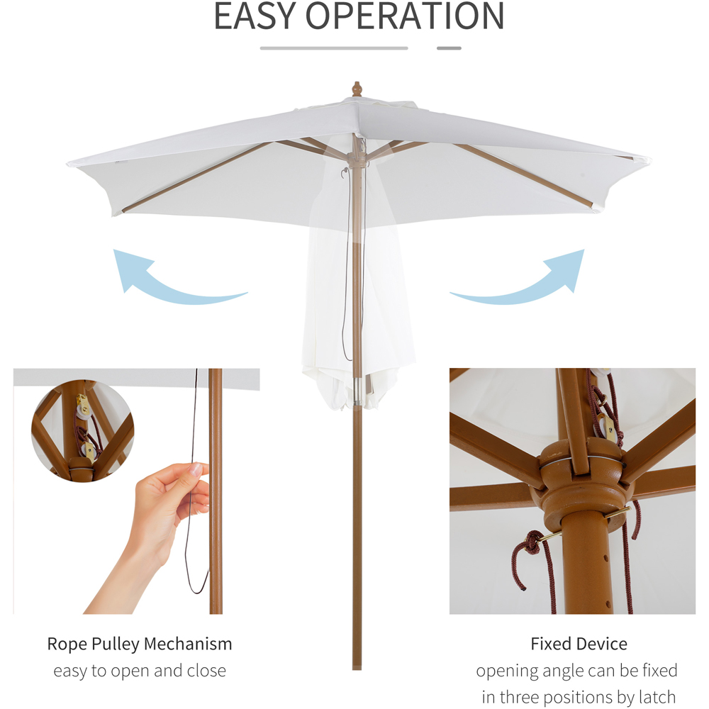 Outsunny White Vented Parasol 2.5m Image 5