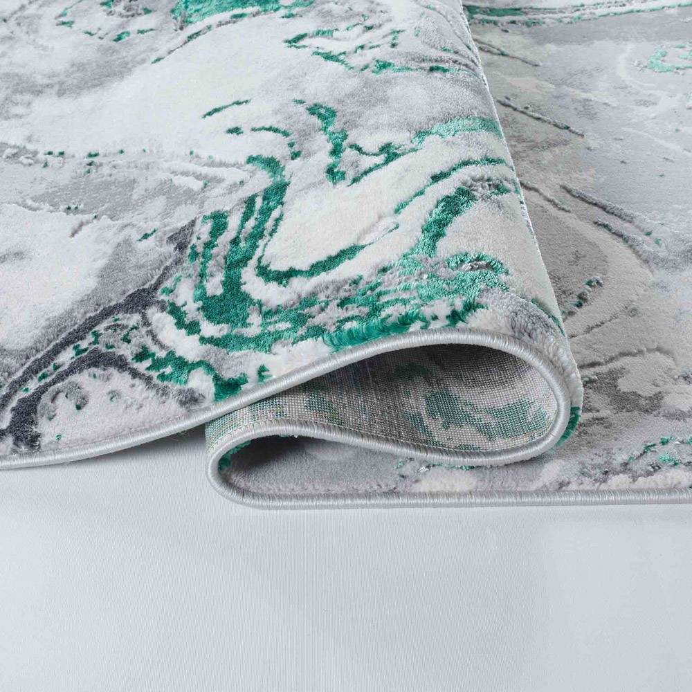 Desire Rugs Solarius Aqua Grunge Marbling Abstract Area Rug 60 x 220m Image 3