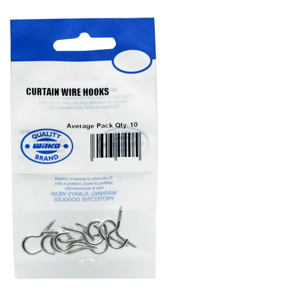 Wilko 25mm Curtain Wire Hooks 10 Pack Wilko