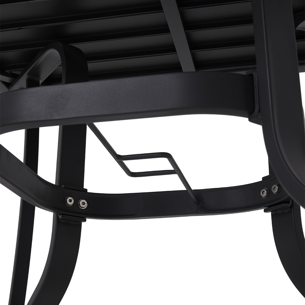 Living and Home 2 Seater Square Slatted Garden Table with Parasol Hole Image 3