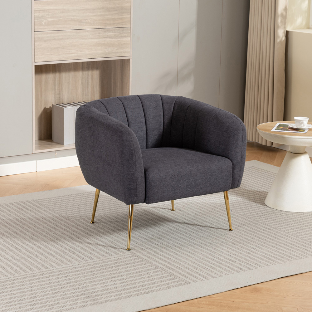 Artemis Home Stanton Charcoal Grey Fabric Shell Accent Chair Image 7
