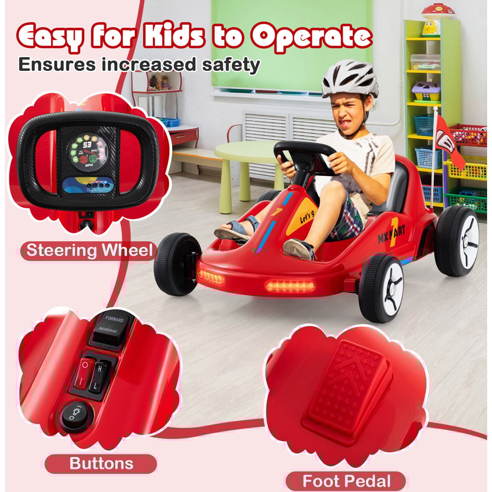 Costway Red Kids Electric Go Kart with Remote Image 8