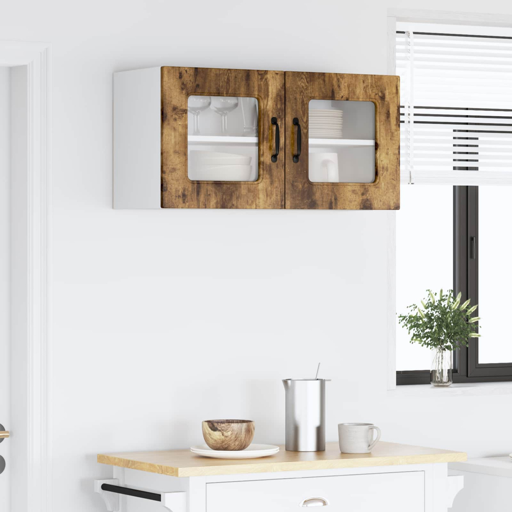 vidaXL Kalmar 2 Door Smoked Oak Wall Kitchen Cabinet Image 9