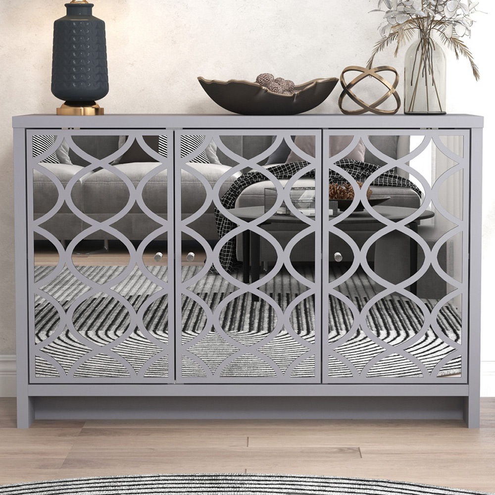 GFW Arianna 3 Door Cool Grey Sideboard Image 1