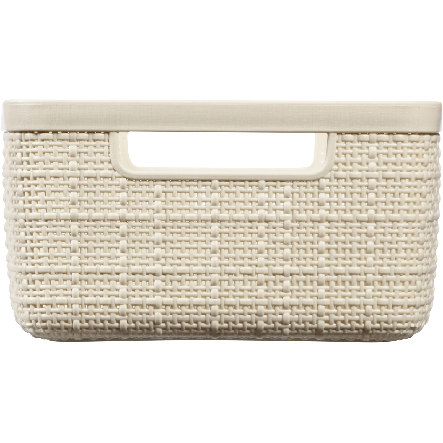 Curver 180g 4.5L Off White Jute Design Storage Basket Image 4