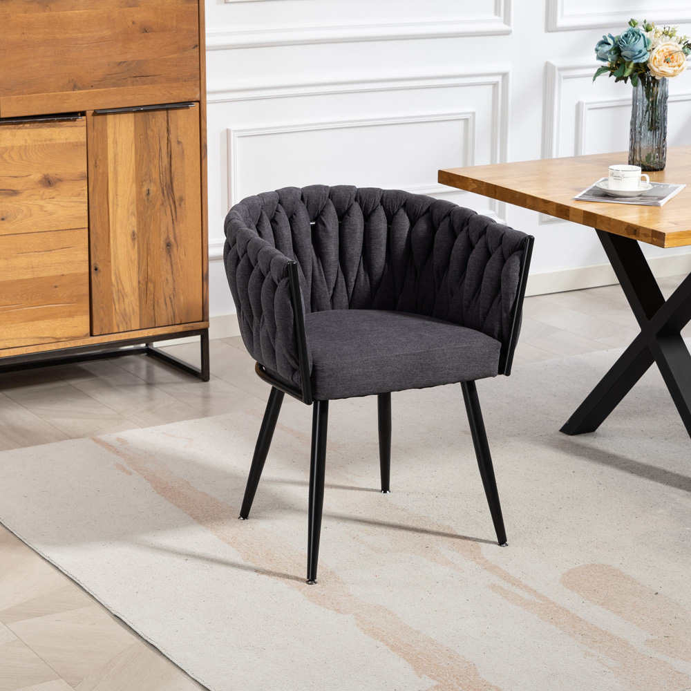 Artemis Home Aneta Set of 2 Charcoal Grey Dining Chairs Image 7