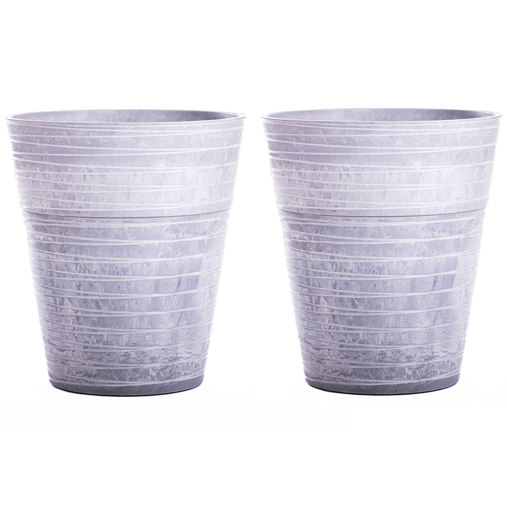 Garden Gear Caesar Marble Effect Planter 46 x 52cm 2 Pack Image 1