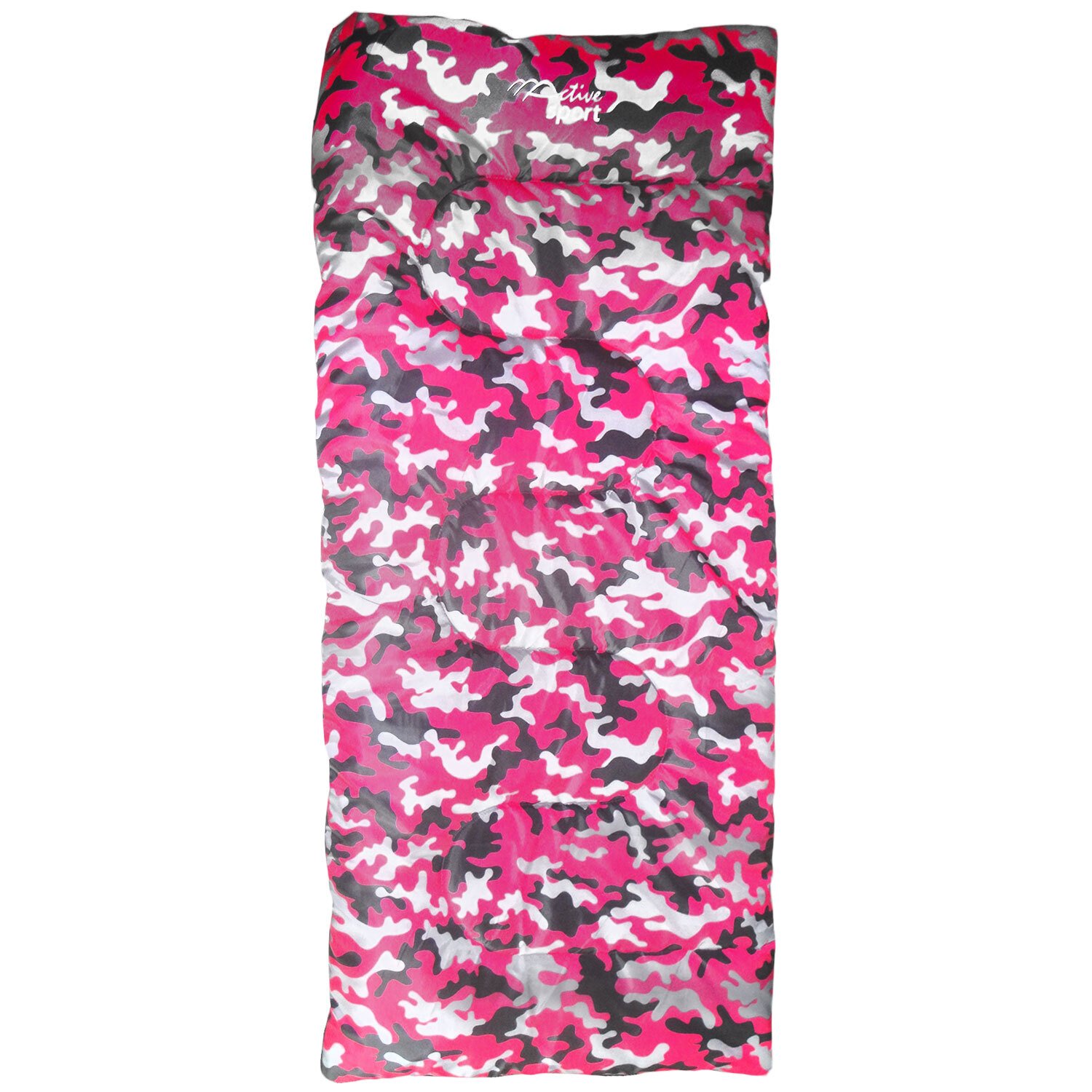 Active Sport Junior Camo Sleeping Bag - Pink Image 1